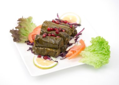 Stuffed vine leaves plate clipart