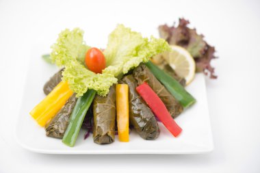 Stuffed vine leaves plate clipart