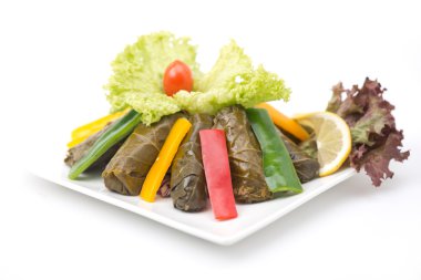 Stuffed vine leaves plate clipart