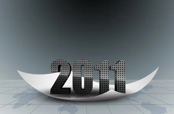 3d render of metal 2011 new year — Stock Photo, Image