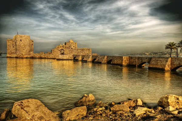 Haçlı deniz Kalesi, sidon, Lübnan — Stok fotoğraf