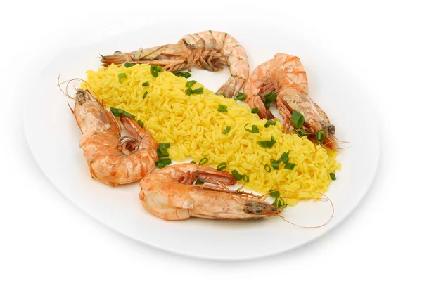 Asian style fried rice with shrimps — Stock Photo, Image