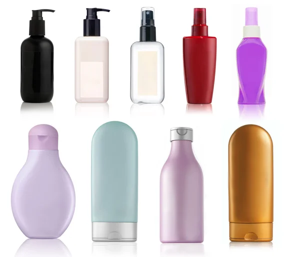 Bottles of health and beauty products — Stock Photo, Image