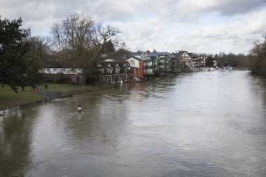River in flood at Maidenhead clipart