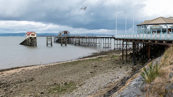 Swansea 30Th July 2021 Panoramic View Mumbles Pier Swansea Wales — Stock Photo, Image