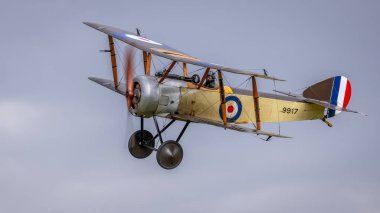 Old Warden, UK - 3rd July 2022: A vintage Sopwith Pup in flight