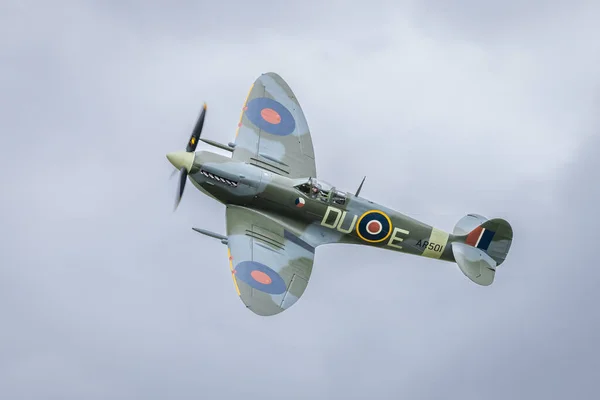 Old Warden Großbritannien Juli 2022 Ein Historisches Spitfire Kampfflugzeug Einsatz — Stockfoto