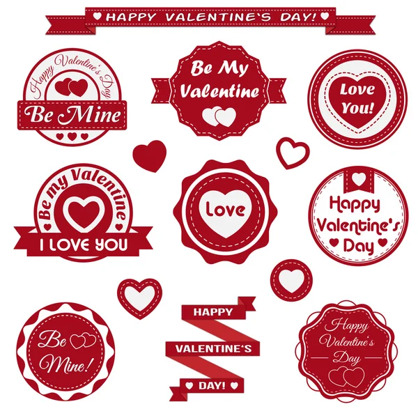 Valentine's Day Badges Set 1 — Stock Vector