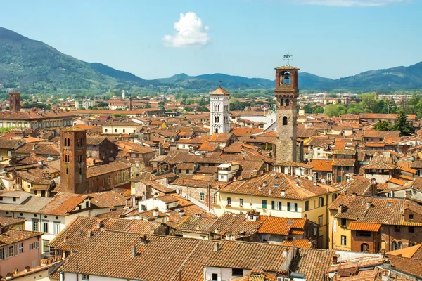 Utsikt över stadens centrum av lucca i Italien — Stockfoto