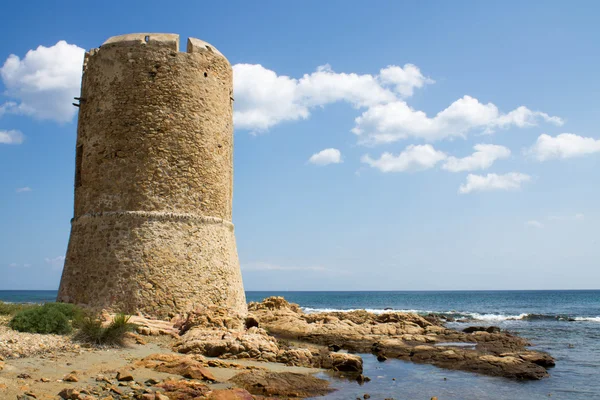 Antica Torre Sulla Spiaggia Sardegna — Foto Stock