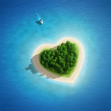 Muhteşem sahil peyzaj kalp - magnifique plage coeur