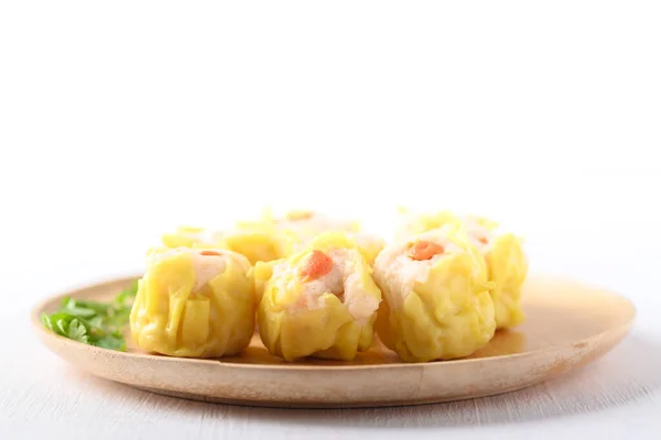 Shrimp Shumai Open Topped Dumpling Filled Chopped Shrimp Traditional Chinese — Stock Photo, Image