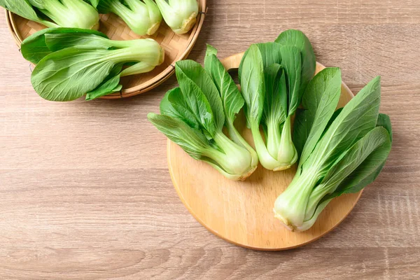 Bok Choy Frais Pak Choi Chou Chinois Sur Planche Découper — Photo