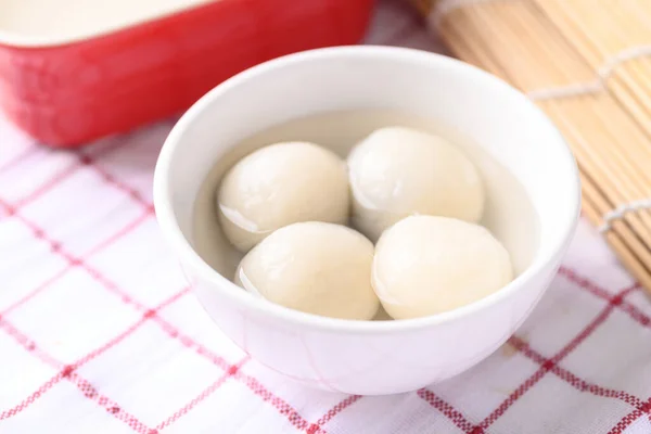 Tangyuan Dolce Cinese Base Farina Riso Glutinoso Palla Ripieno Sesamo — Foto Stock