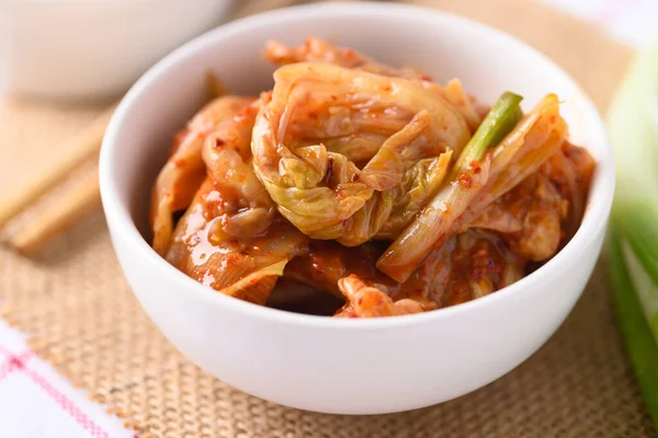 Kimchi Zelí Misce Korejské Domácí Kvašené Vedlejší Jídlo — Stock fotografie