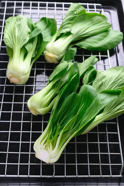 Frischer Bok Choy Oder Pak Choi Chinakohl Zum Kochen Zubereiten — Stockfoto