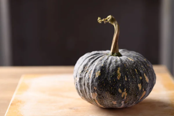 Asian Pumpkin Wooden Background Organic Vegetable Local Market — Stock Photo, Image