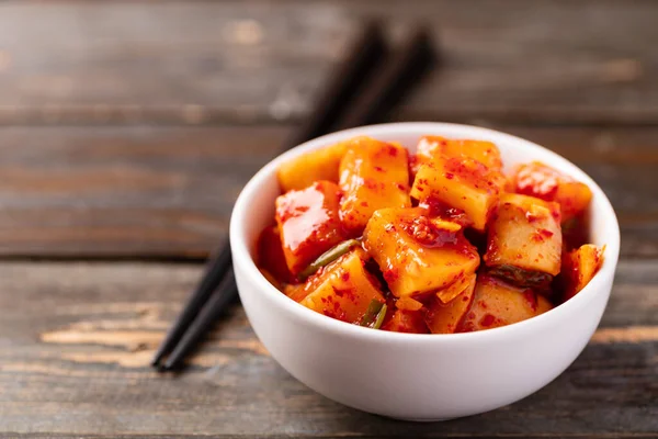 Rábano Kimchi Comida Casera Coreana — Foto de Stock