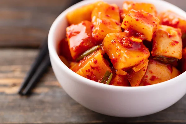 Rábano Kimchi Comida Casera Coreana — Foto de Stock
