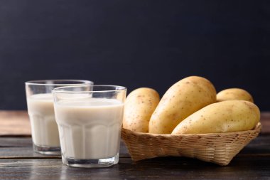 Patates sütü, bitkiden alternatif süt, vejetaryen yemeği.