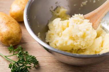 Kasede patates püresi, ev yapımı yemekler.