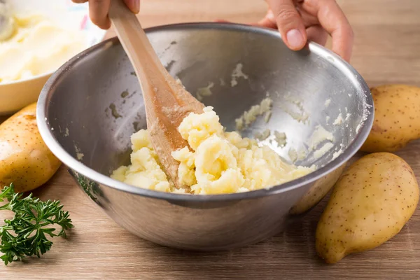 Mashed Potato Cooking Bowl Homemade Food — Stock fotografie