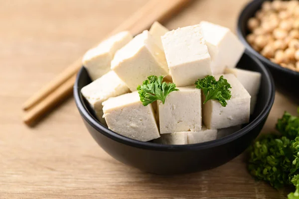 Tofu Caseiro Com Semente Soja Vegan Ingredientes Alimentares Cozinha Asiática — Fotografia de Stock
