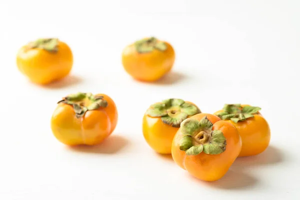 Fruta Madura Caqui Sobre Fondo Blanco — Foto de Stock