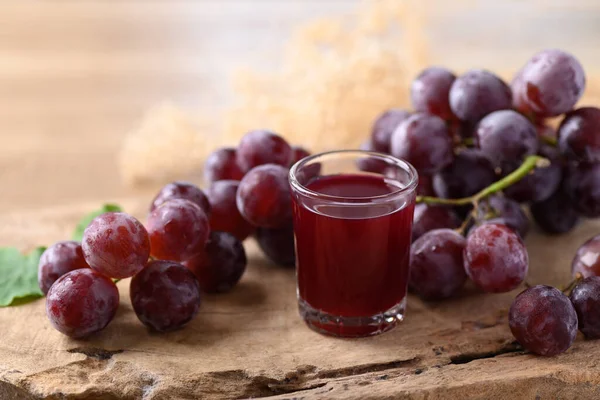 Red Grape Juice Glass Wooden Background — Stock Photo, Image