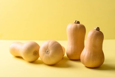 Sarı arka planda kabak ya da balkabağı.