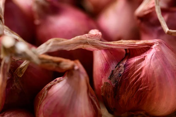Close Red Shallot Texture Background Food Ingredient — Stock Photo, Image