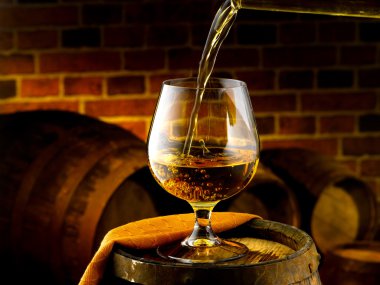 Glass of cognac clipart