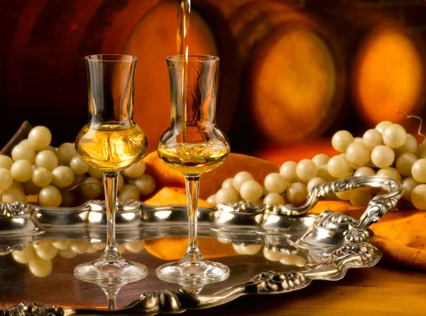 Glasses of grappa — Stock Photo, Image