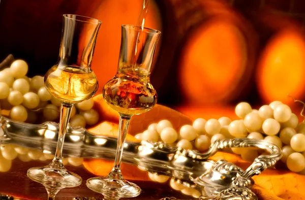 Glasses of grappa — Stock Photo, Image