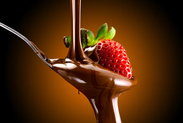 チョコレートとイチゴ — ストック写真