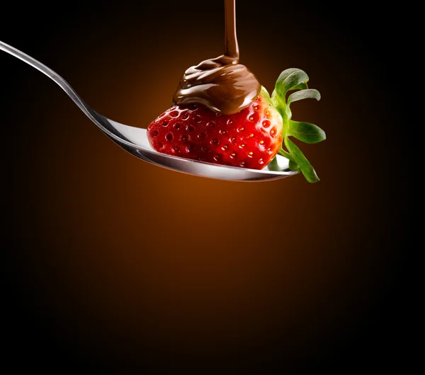 Chocolat et fraises — Photo