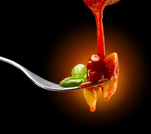 Basil pasta and tomato sauce