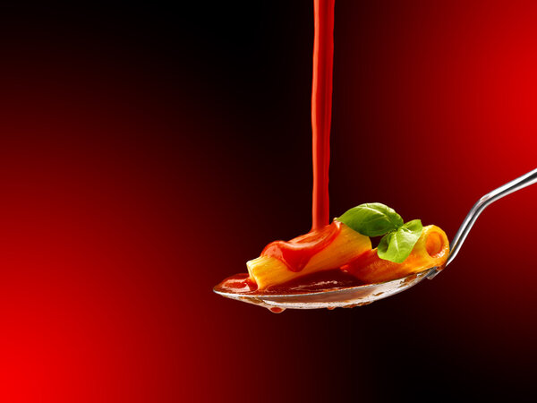 Basil pasta and tomato sauce