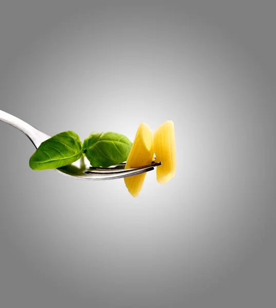 Basil pasta and tomato sauce — Stock Photo, Image