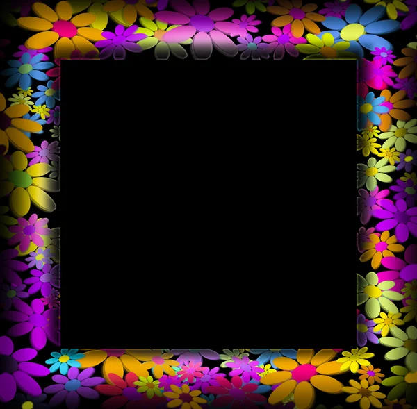 Frames versierd met kleurrijke bloemen — Stockfoto