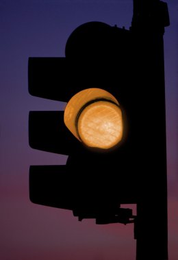 Orange traffic light clipart