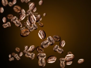 Flying coffee beans clipart