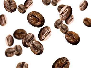 Flying coffee beans clipart