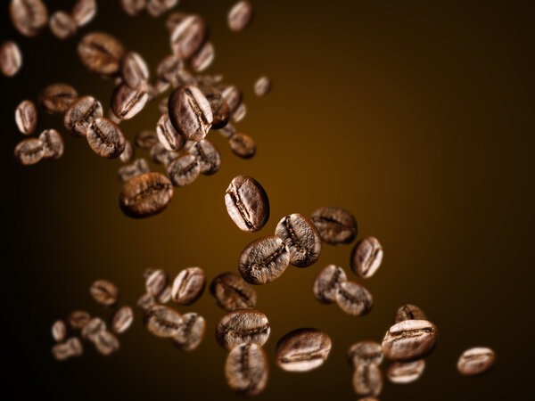 Flying coffee beans