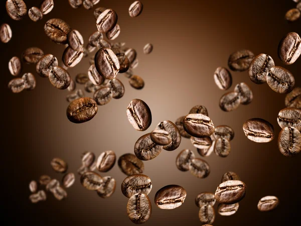 Granos de café voladores —  Fotos de Stock