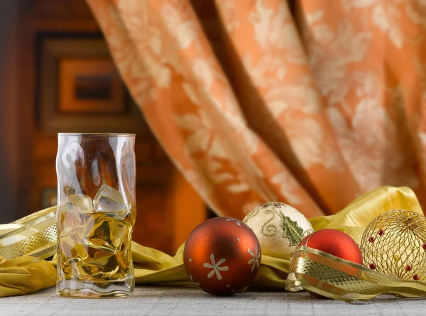 Natale Con Brindisi Famiglia Ambiente Caldo Decorato — Foto Stock