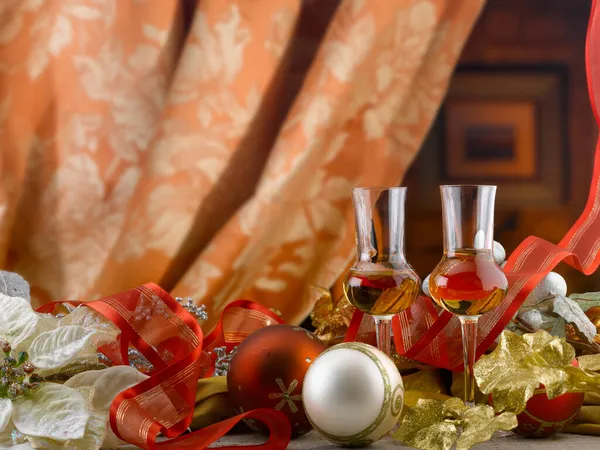 Christmas Family Toast Warm Decorated Environment — Stock Photo, Image