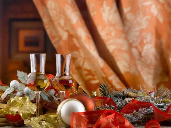 Christmas Family Toast Warm Decorated Environment — Stock Photo, Image