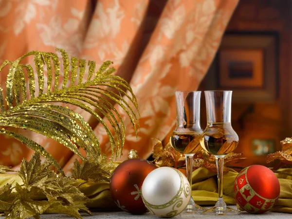 Christmas Family Toast Warm Decorated Environment — Stock Photo, Image