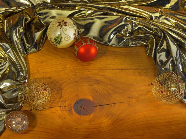 Perfecte Kerstsfeer Met Decoraties Kleuren Die Een Frame Vormen — Stockfoto